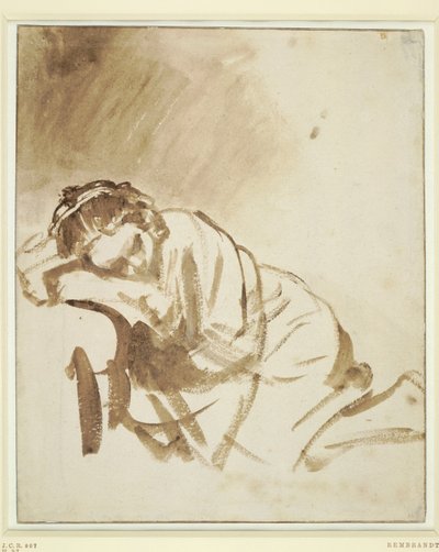 Mladá žena spící Hendrickje Stoffels, asi 1654 od Rembrandt van Rijn