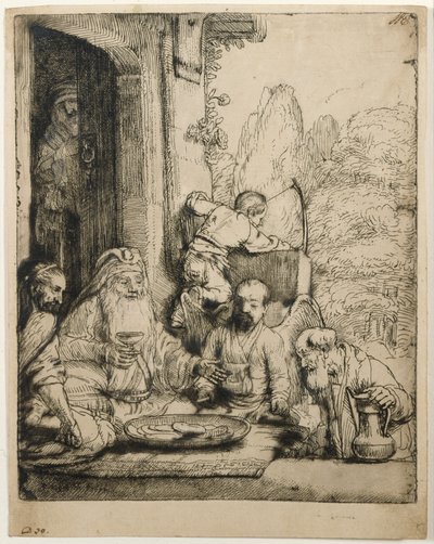 Abraham hostí anděly od Rembrandt van Rijn