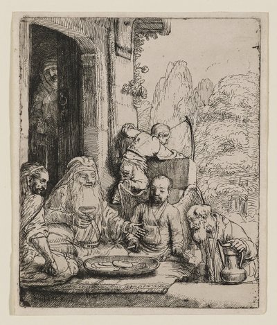 Abraham hostí anděly od Rembrandt van Rijn
