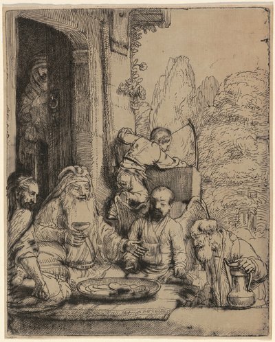 Abraham hostí anděly od Rembrandt van Rijn