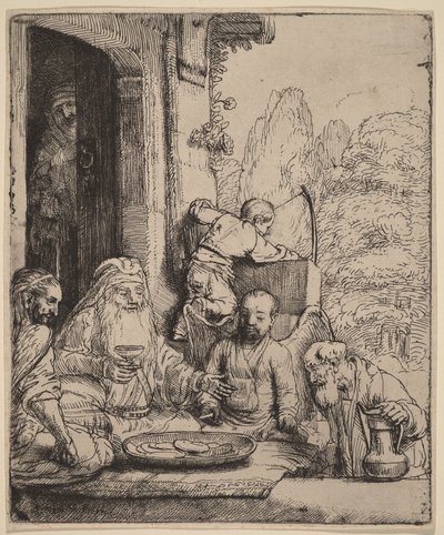 Abraham hostí anděly od Rembrandt van Rijn