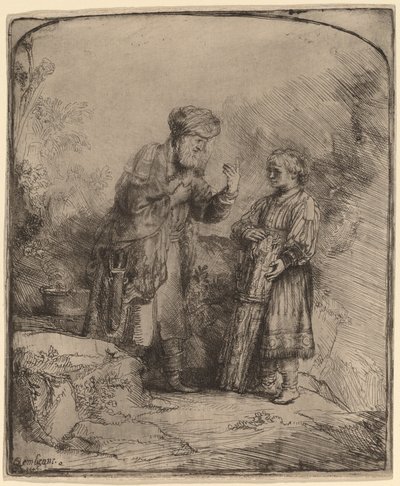 Abraham a Izák od Rembrandt van Rijn