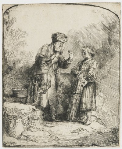 Abraham a Izák od Rembrandt van Rijn
