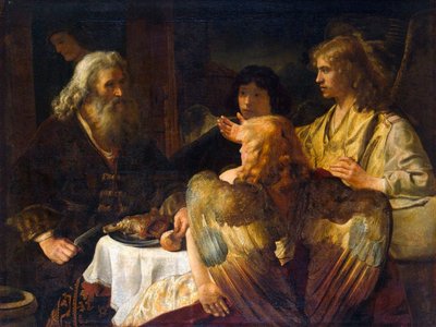 Abraham a tři andělé, 30. léta 17. století. od Rembrandt van Rijn