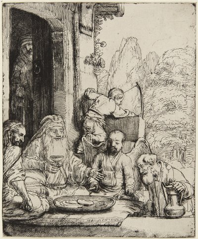 Abraham hostí anděly od Rembrandt van Rijn