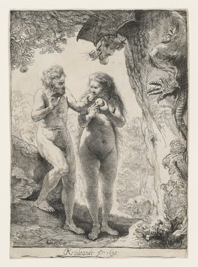 Adam a Eva, 1638 od Rembrandt van Rijn