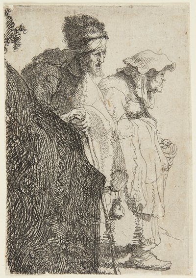 Žebrák a žebračka od Rembrandt van Rijn