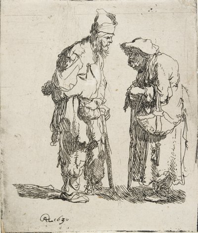 Konverzace žebráka a žebráka, 1630 od Rembrandt van Rijn
