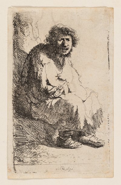 Žebrák sedící na břehu od Rembrandt van Rijn