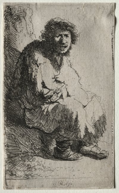 Žebrák sedící na břehu od Rembrandt van Rijn