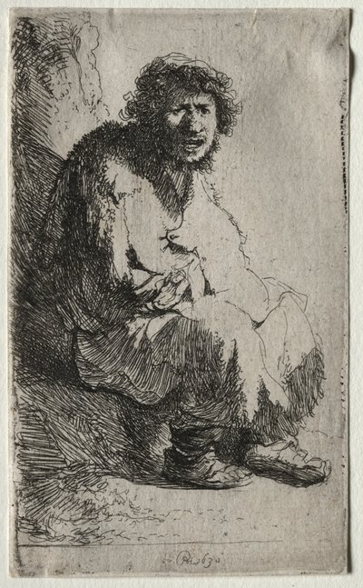 Žebrák sedící na břehu, 1630. od Rembrandt van Rijn