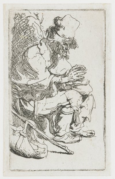 Žebrák si ohřívá ruce od Rembrandt van Rijn