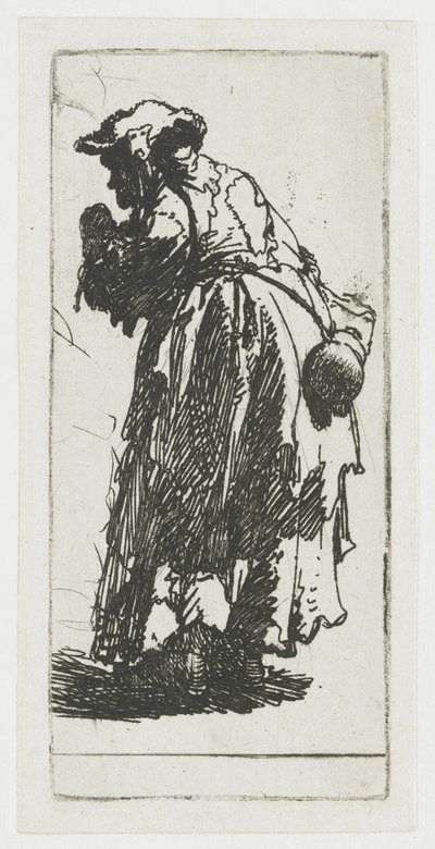Žebračka s tykvou od Rembrandt van Rijn
