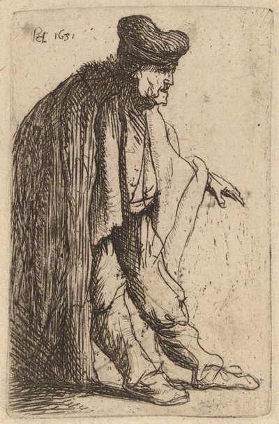 Žebrák s nataženou levou rukou od Rembrandt van Rijn