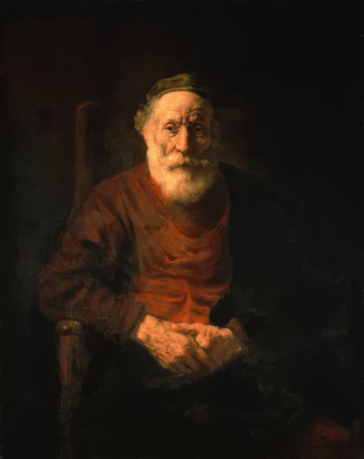 Portrét starého muže v červeném hábitu od Rembrandt van Rijn