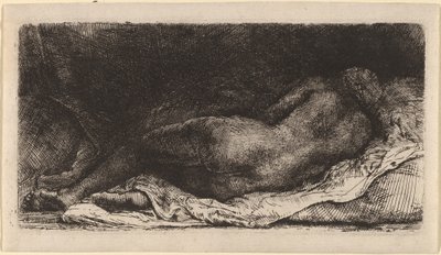 Černá žena vleže od Rembrandt van Rijn
