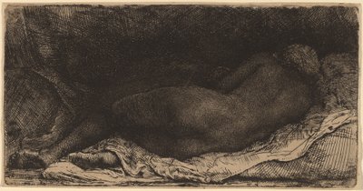 Černá žena vleže od Rembrandt van Rijn