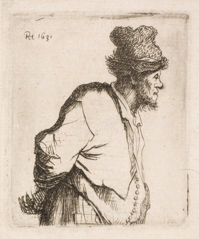 Rolník s rukama na zádech od Rembrandt van Rijn