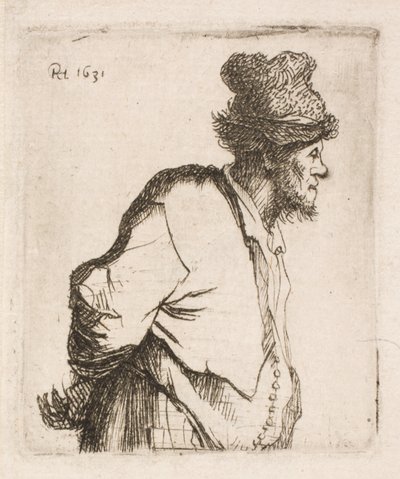 Rolník s rukama na zádech od Rembrandt van Rijn