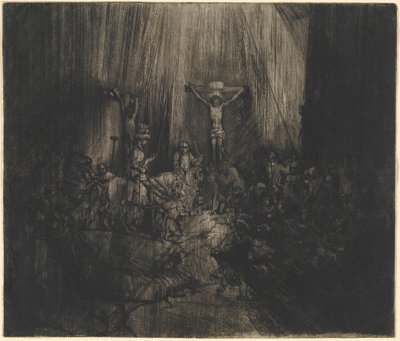 Ukřižovaný Kristus mezi dvěma zloději (Tři kříže) od Rembrandt van Rijn