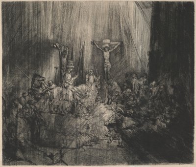 Ukřižovaný Kristus mezi dvěma zloději (Tři kříže) od Rembrandt van Rijn