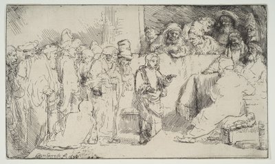 Christ Disputing with the Doctors, skica, 1652. od Rembrandt van Rijn