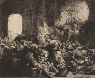 Kristus vyhání směnárníky z chrámu, 1635. od Rembrandt van Rijn
