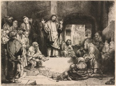 Christ Preaching (Malý hrob) od Rembrandt van Rijn
