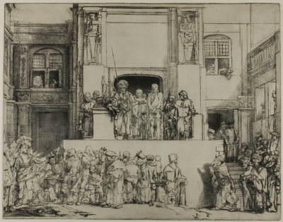 Kristus představený lidu: Podlouhlý talíř od Rembrandt van Rijn