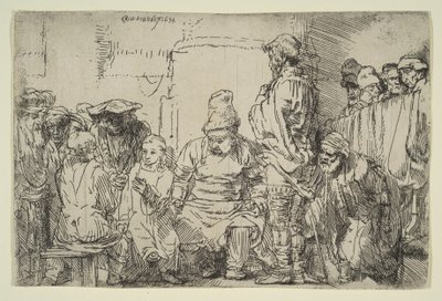 Christ Seating Disputing with the Doctors, 1654. od Rembrandt van Rijn