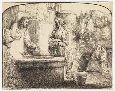Kristus a žena Samaří od Rembrandt van Rijn