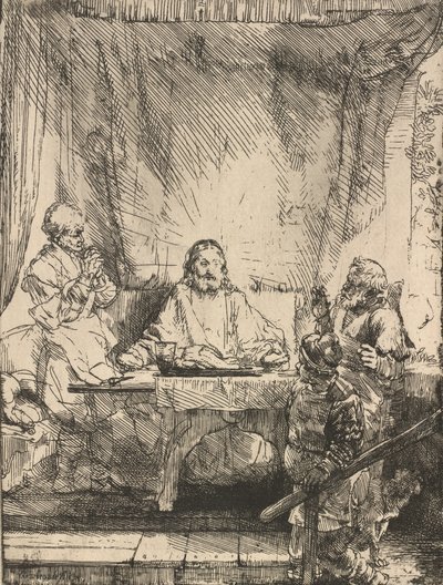 Kristus v Emauzích: Větší deska, 1654. od Rembrandt van Rijn