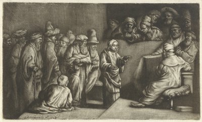 Kristus se hádal s doktory: skica od Rembrandt van Rijn