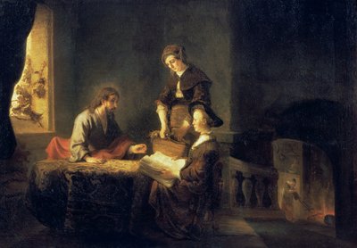 Kristus v domě Marty a Marie od Rembrandt van Rijn