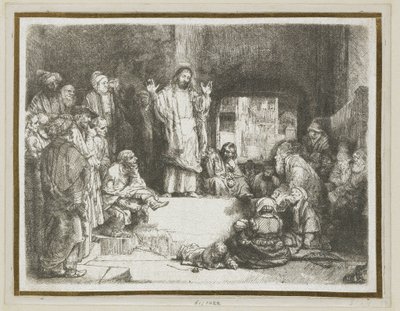 Kristus káže („Malý hrob“) od Rembrandt van Rijn