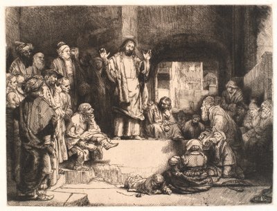 Kristus káže ("La petite tobe") od Rembrandt van Rijn