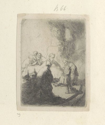 Kristus a zákoníci: Malý obrázek Recueil de quatre-vingt-cinq estampes originales (název série) od Rembrandt van Rijn