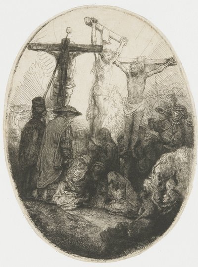 Kristus ukřižovaný mezi dvěma vrahy od Rembrandt van Rijn