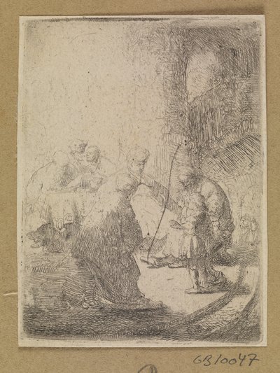 Kristus jako dítě a zákoníci. Malý talíř od Rembrandt van Rijn
