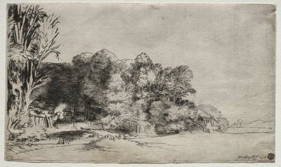 Trs stromů s výhledem, 1652. od Rembrandt van Rijn