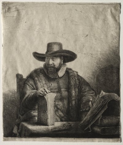 Cornelis Claesz Anslo, mennonitský kazatel od Rembrandt van Rijn