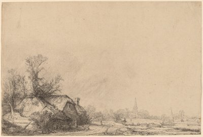 Chata u kanálu od Rembrandt van Rijn
