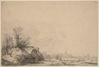 Chata u kanálu od Rembrandt van Rijn