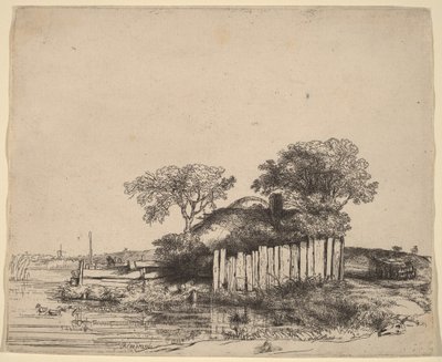 Chata s bílým plotem od Rembrandt van Rijn