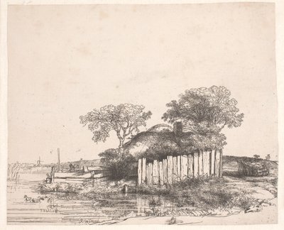 Chata s bílým plotem od Rembrandt van Rijn