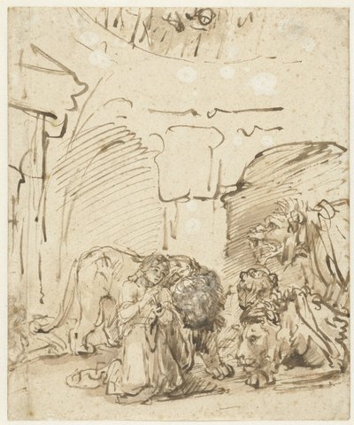 Daniel v jámě lvů od Rembrandt van Rijn