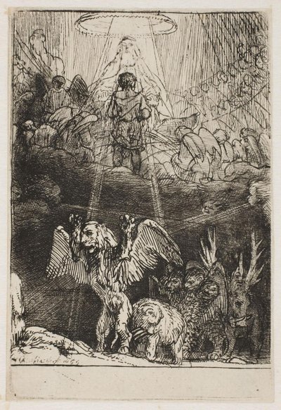 Danielsovo vidění čtyř zvířat od Rembrandt van Rijn