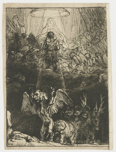 Danielovo vidění čtyř zvířat od Rembrandt van Rijn