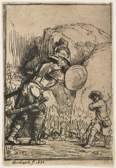David a Goliáš, 1655 od Rembrandt van Rijn