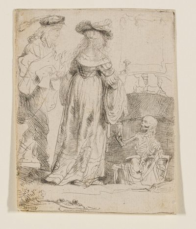 Smrt, která se zjevila manželskému páru z otevřeného hrobu od Rembrandt van Rijn